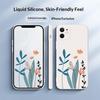 For 17 Pro Max Mobile Phone Case Liquid Silicone Frosted Shockproof Flower Love Straight Edge Design