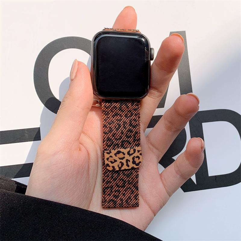 Миланский золотистый ремешок с леопардовым принтом для Apple Watch Ultra 3, 49 мм 46 мм 42 мм, женский металлический браслет, ремешки iwatch Series 11/10/SE3 40 мм 44 мм