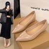 Французские телесные туфли-лодочки на плоской подошве с внутренней платформой, увеличивающей рост, женские летние 2025, новая модель с открытым верхом, универсальные туфли для работы
