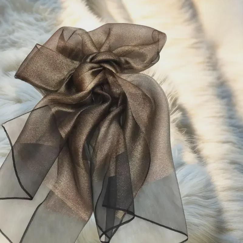 Elegant Imitation Silk Scarf - Solid Color, Sun Protection, Fashionable Female Shawl, Long and Simple Design