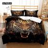 Пододеяльник с изображением тигра и животных, кровать с наволочкой, коричневый, черный, с изображением диких животных, комплект постельного белья для взрослых, декор для спальни