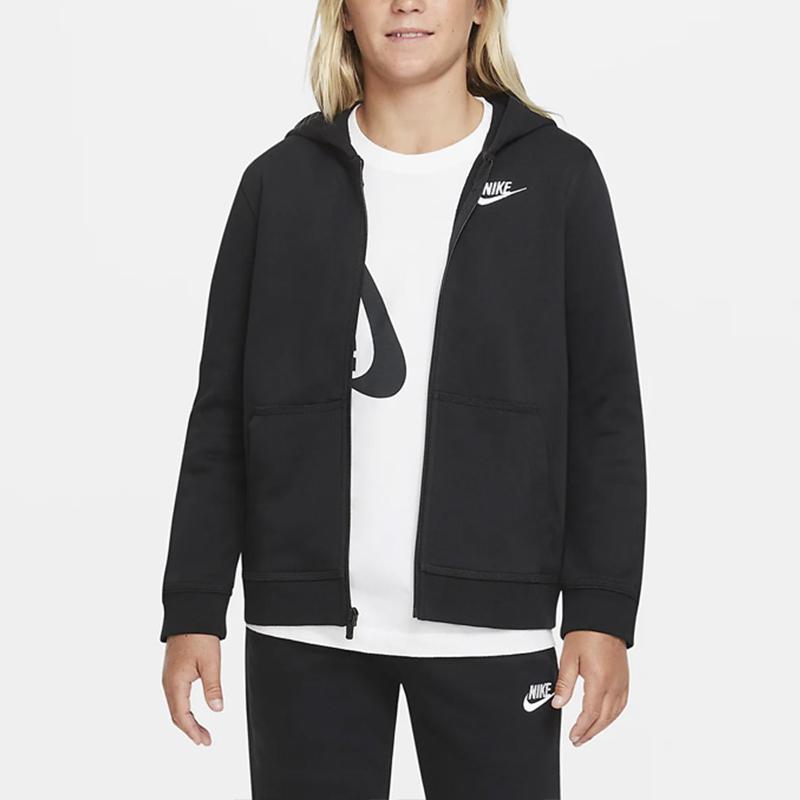 Nike Свитшот с капюшоном и длинными рукавами с логотипом, детский, черный DD1698-010