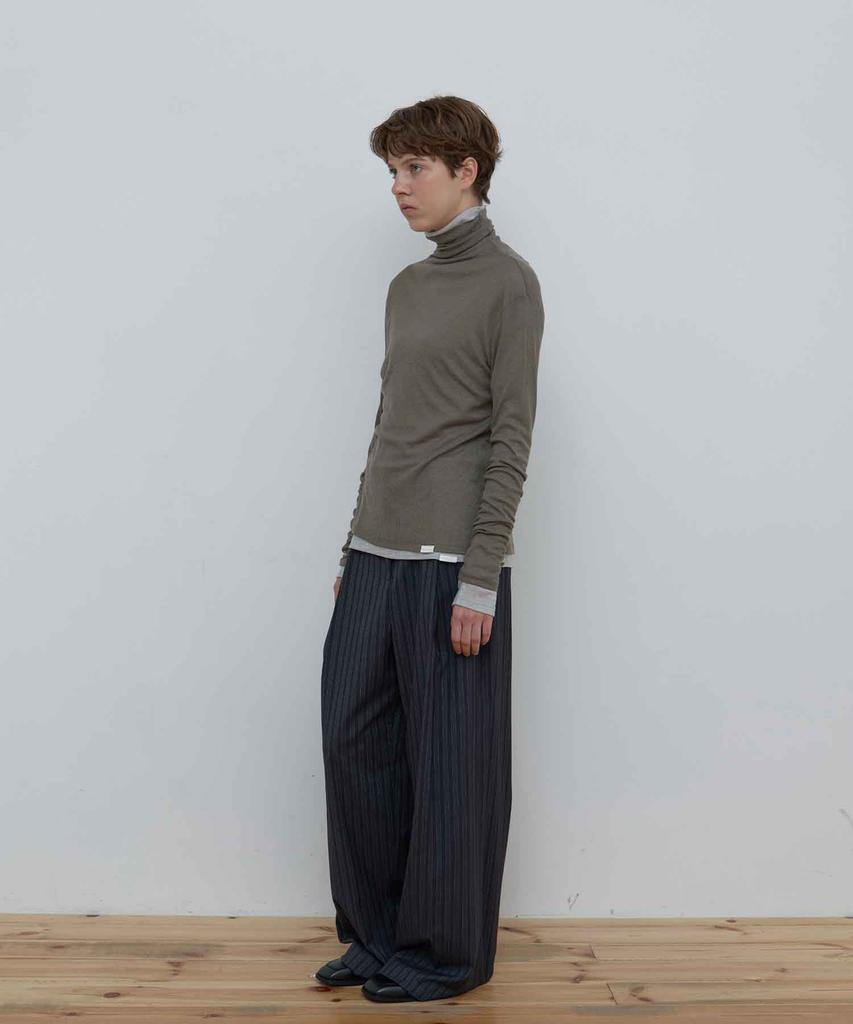 MA JOURNEE Stripe Wide Pants_Charcoal/Grey