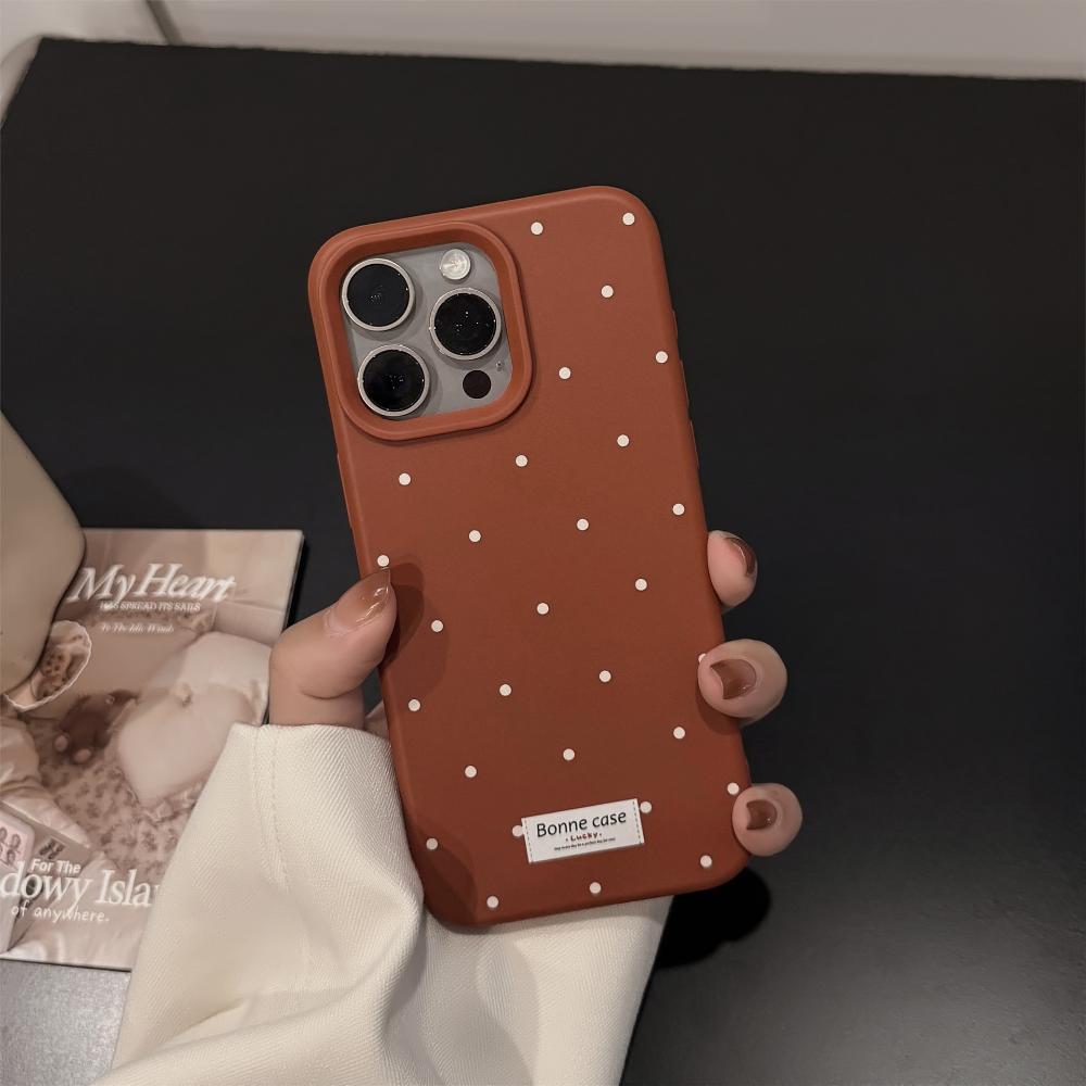Чехол для iPhone 17 в корейском стиле в горошек, Чехол для телефона Apple 15 Pro Max, Минималистичный и стильный, Ударопрочный, Мягкий чехол