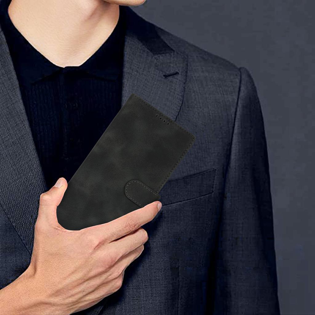 Для iPhone 14 Pro Чехол-кошелек Двойной сложенный край Кожа на ощупь ПУ кожа Флип-чехол для телефона