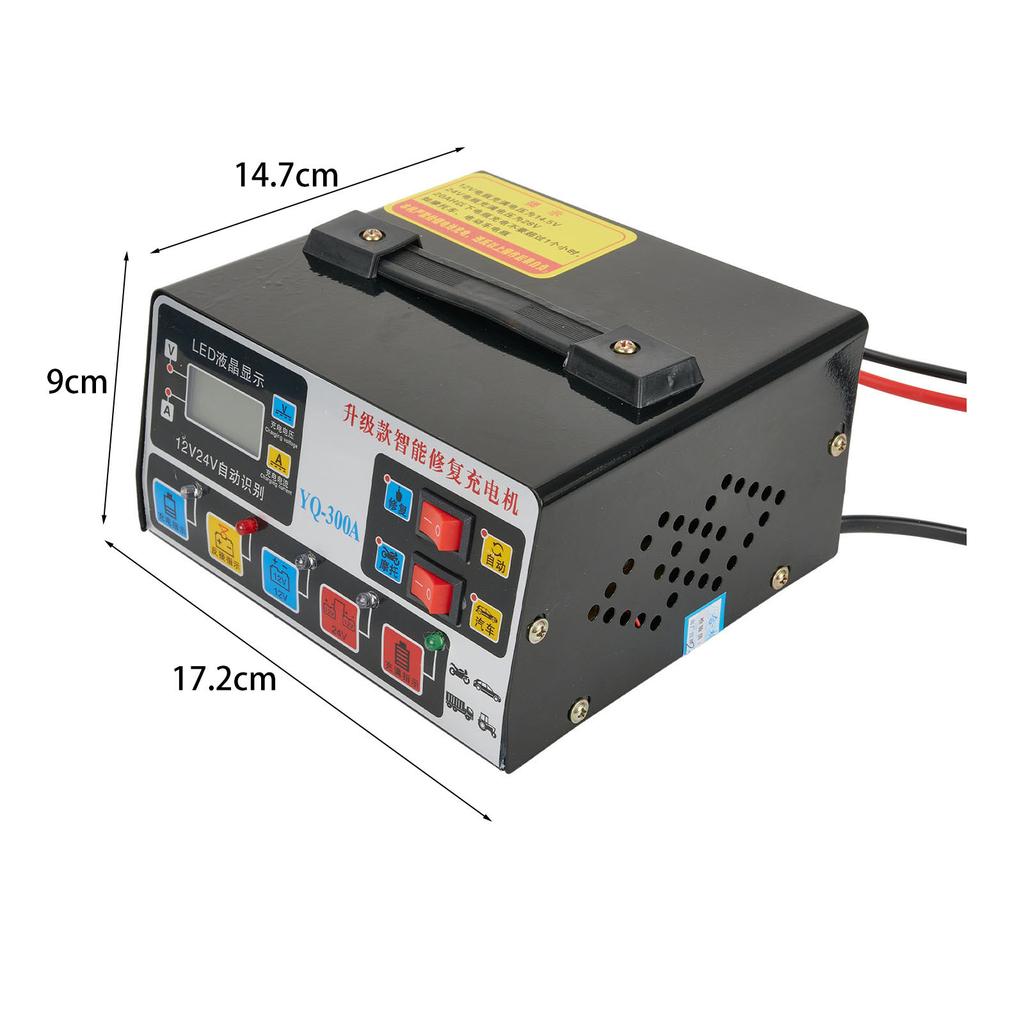 Автомобильное зарядное устройство для аккумулятора Smart Heavy Duty Automatic Pulse Repair Trickle 12V 24V Battery Chargers 220W Replacement