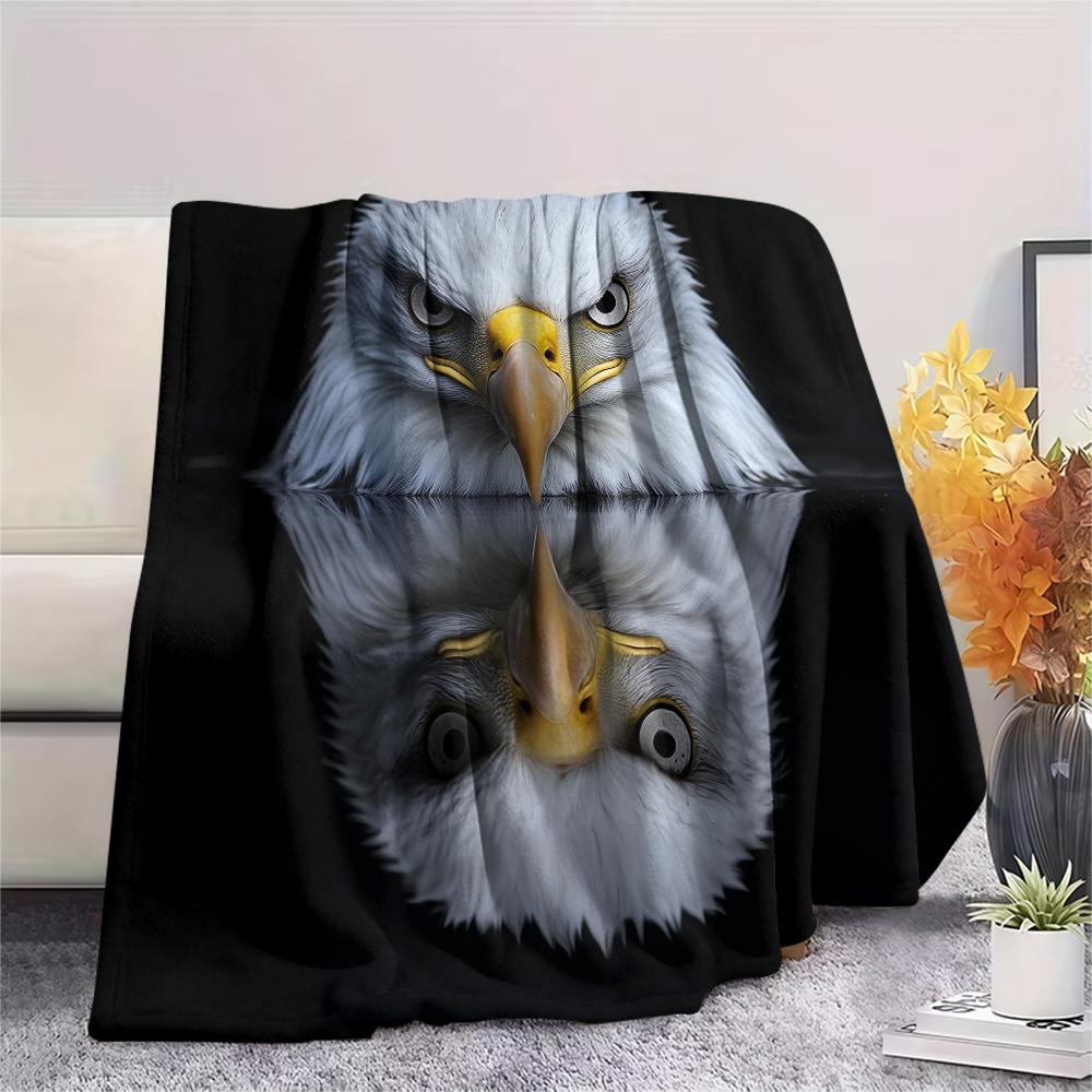 Black Eagle,pattern Flannel Blanket, High quality Comfortable for All Seasons, Home Decor, Warmth and Comfort, Perfect for Gifts.