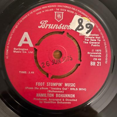 7-дюймовая пластинка HAMILTON BOHANNON - Foot Stompin' Music BR21PROMO Brunswick 1975 UK Соул/Фанк Б/У