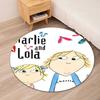 Charlie and Lola Printed Round Rug Carpet Chair Rug Area Rug Entryway Doormats,for Office Chair Living Room Bedroom Kitchen Room.