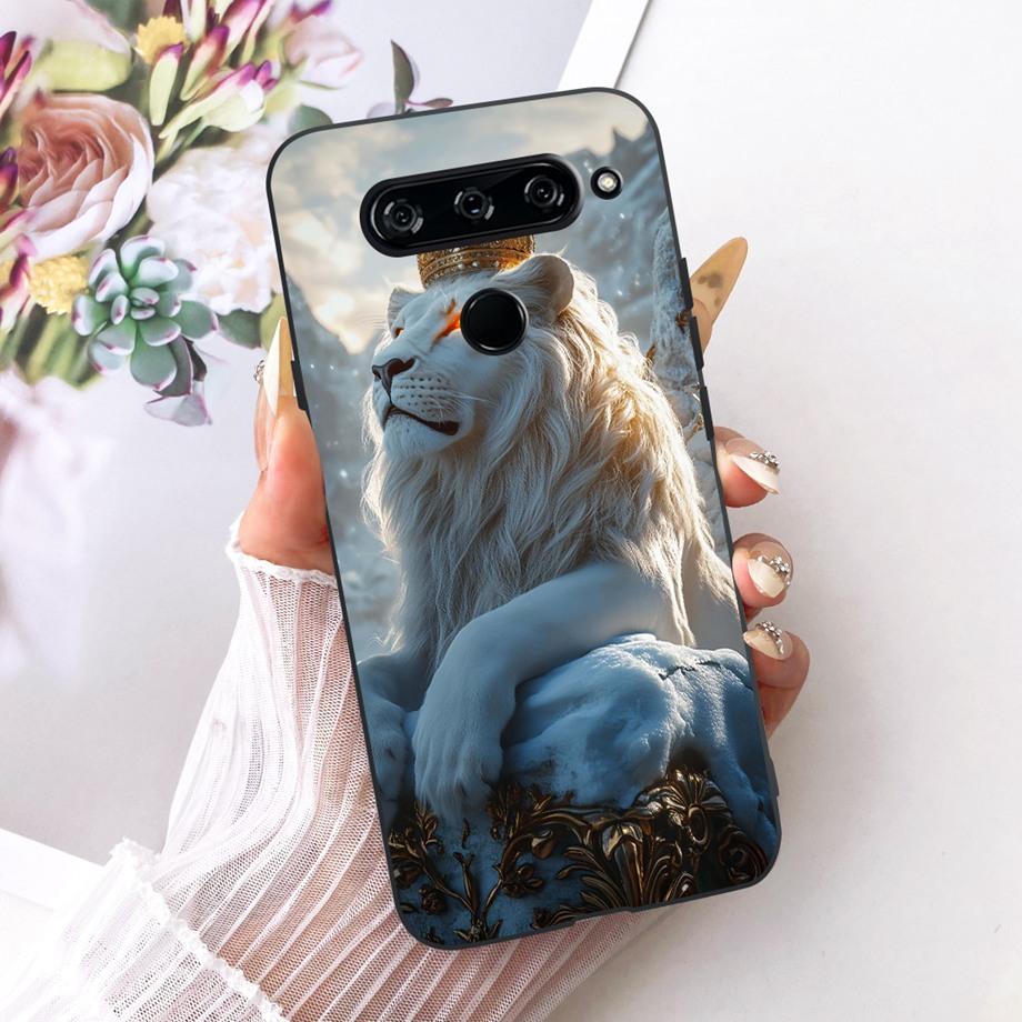 For LG V40 V50s V35 ThinQ LG V8X ThinQ V30 2017 Phone Case Soft TPU Bumper Back Cover Cool Cartoon Luxury Butterfly Flower Funda