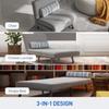 Single Sofa Bed, 1 Person Sleeper Foldable Lounge with Pillow, Light Grey