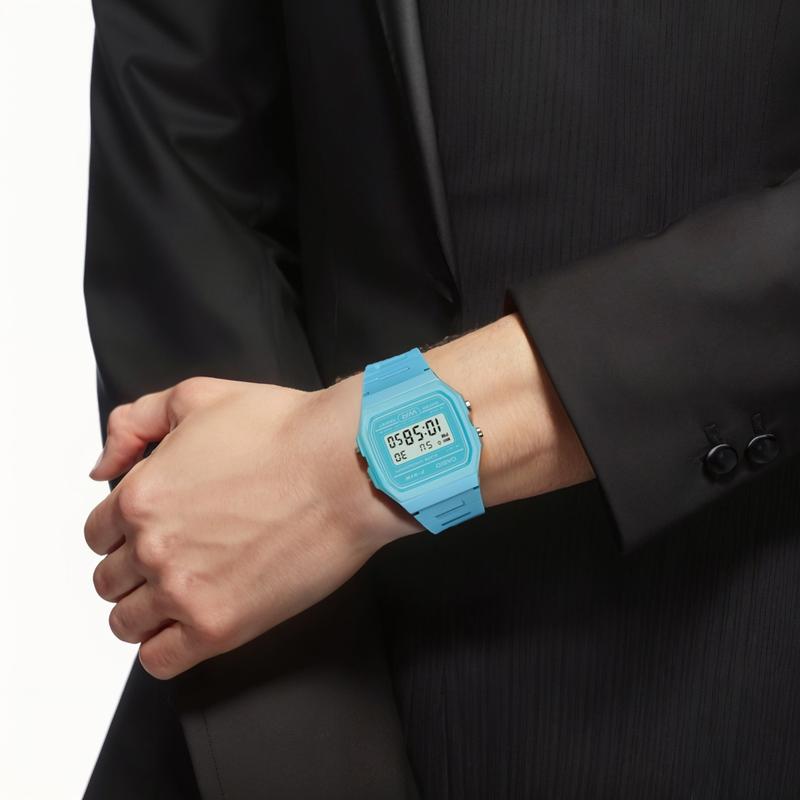 Casio Серия STADARD модный тренд простой ретро классический маленький квадратный ЖК-дисплей спортивный водонепроницаемый кварцевый механизм полимерный ремешок японский F-91WC-2AEF