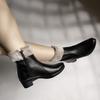 Shoetopia Женские короткие ботильоны на массивном каблуке с нескользящей подошвой, удобные модные ботильоны на щиколотку | Мягкая амортизирующая подошва | Для повседневной носки, вечеринок и зимы
