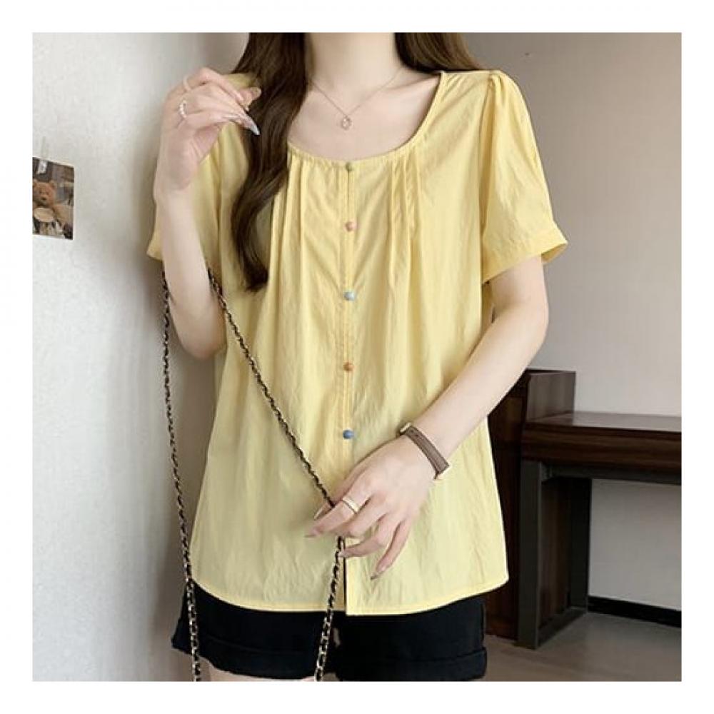 Navava Lovely Pastel Round Neck Short Sleeve Blouse Nb2241
