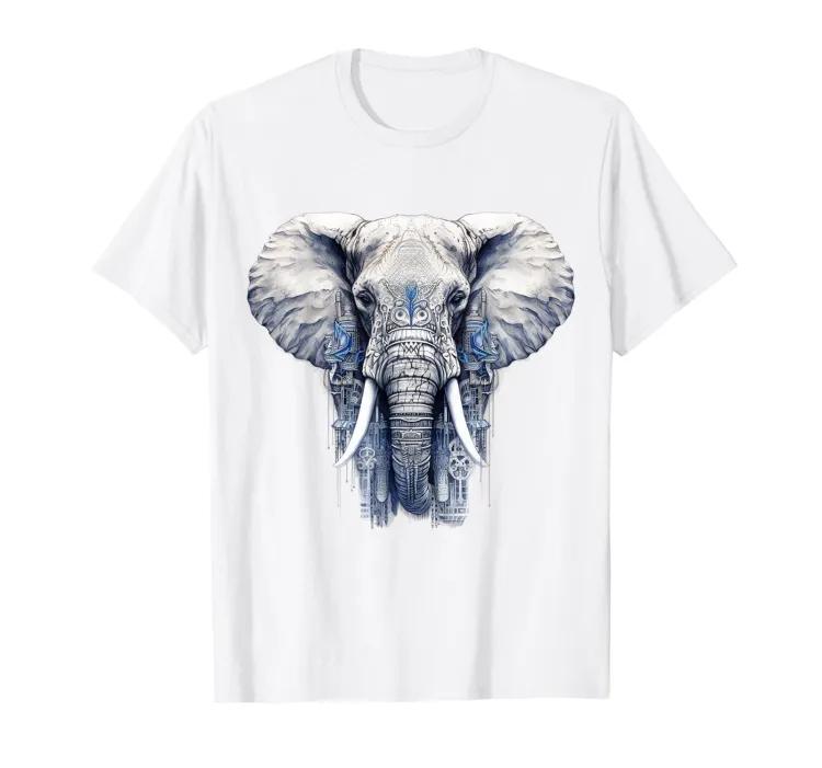 Elephant Artwork Animal Motif Art Animal Elephant TShirt Unisexs Unisexs Tees Top