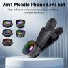 Комплект из 7-в-1 объективов для телефона, универсальный широкоугольный объектив «рыбий глаз», портретное зеркало с поляризатором CPL, калейдоскопическое зеркало, аксессуары для мобильных телефонов
