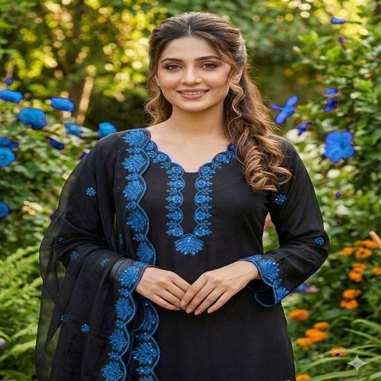 The Nazneen Thread-Embroidered Cutwork Salwar Suit Set