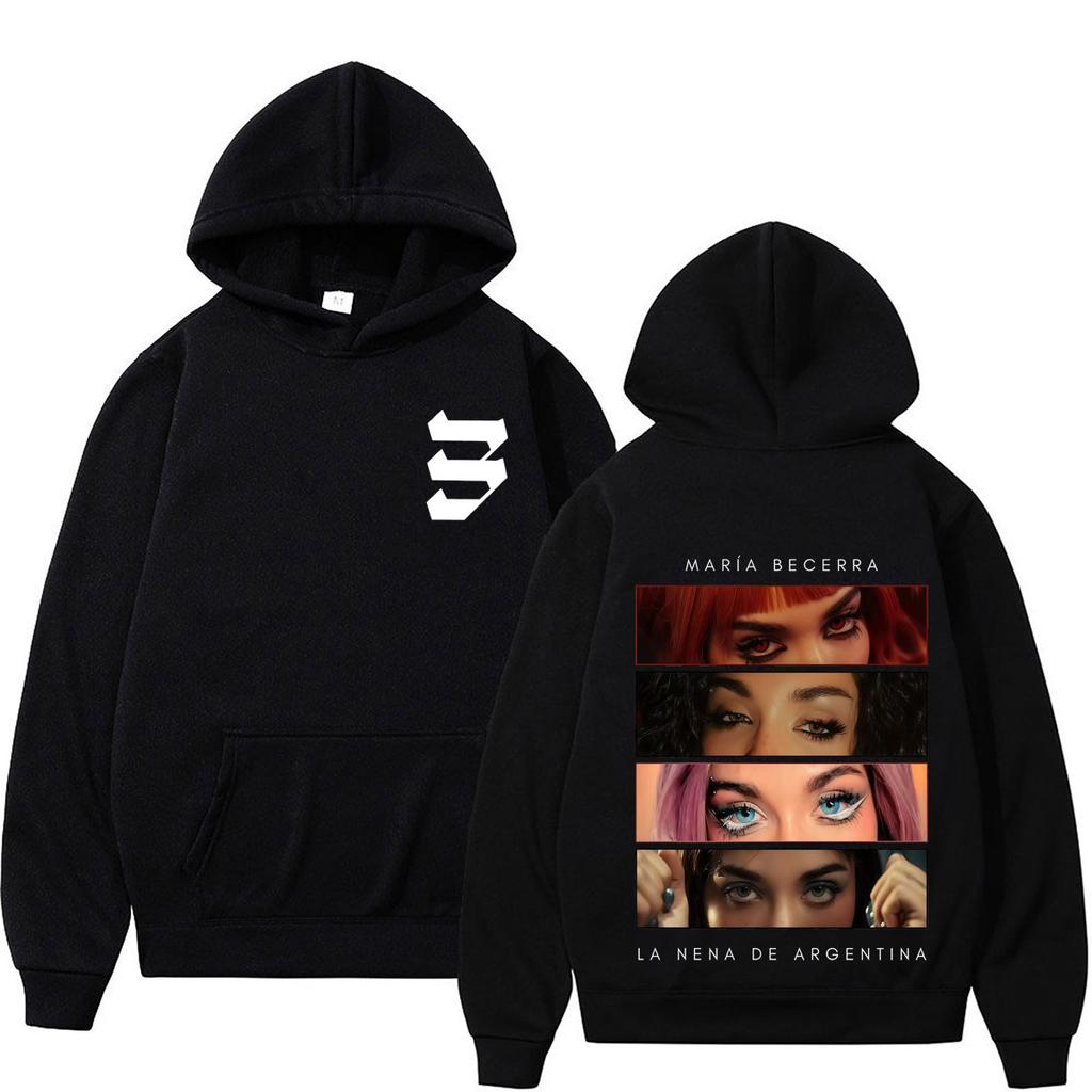 Singer Maria Becerra Album 2026 Tour Hoodie Men Women Hip Hop Pullover Long Sleeves Casual High Quality Sweatshirts Streetwear
