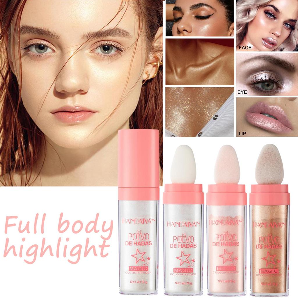 3 цвета, пудра-хайлайтер Polvo De Hadas, блестящая пудра, мерцающая контурная румяна, пудра для макияжа для лица, тела, 9 г