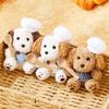 Soft Chef Style Dog Plush Keyrings Girl Heart Stuffed Animals Backpack Keyrings  Hanging Accessory