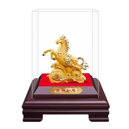 Юшенг Золотая Лошадь Фигурка Приносит Удачу Богатство Китайский Стиль Статуя Лошади Фэншуй Декорация Дом Офис Настольное Украшение
