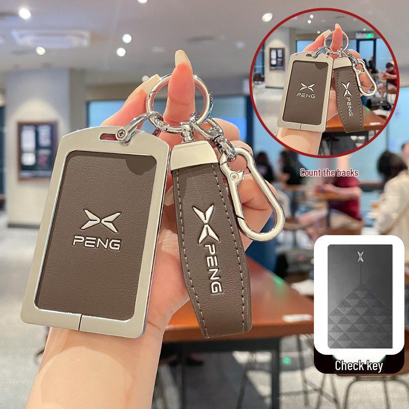 Чехол для ключа-карты NFC XPeng P7+ 2024 - MONA M03 Металлический кожаный чехол для пульта дистанционного управления автомобиля.