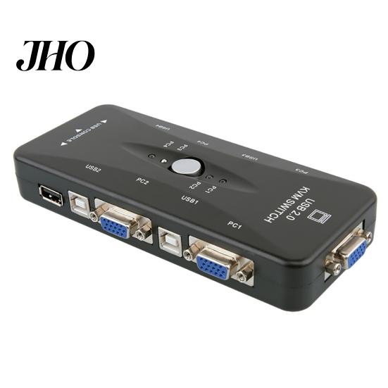 4 порта USB 2.0 KVM-переключатель Мышь/клавиатура/принтер/видеомонитор VGA 1920x1440