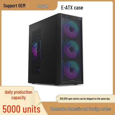 Игровой корпус для настольного ПК E-ATX с поддержкой 360-мм водяного охлаждения и совместимостью с материнскими платами большого размера