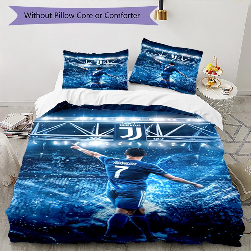 Ronaldo's Cb7 Ronaldo Celebration Bedding Set, Breathable Duvet Cover with Pillowcases, Soft Bed Linen for Bedroom Home Decoration, Perfect Festival B