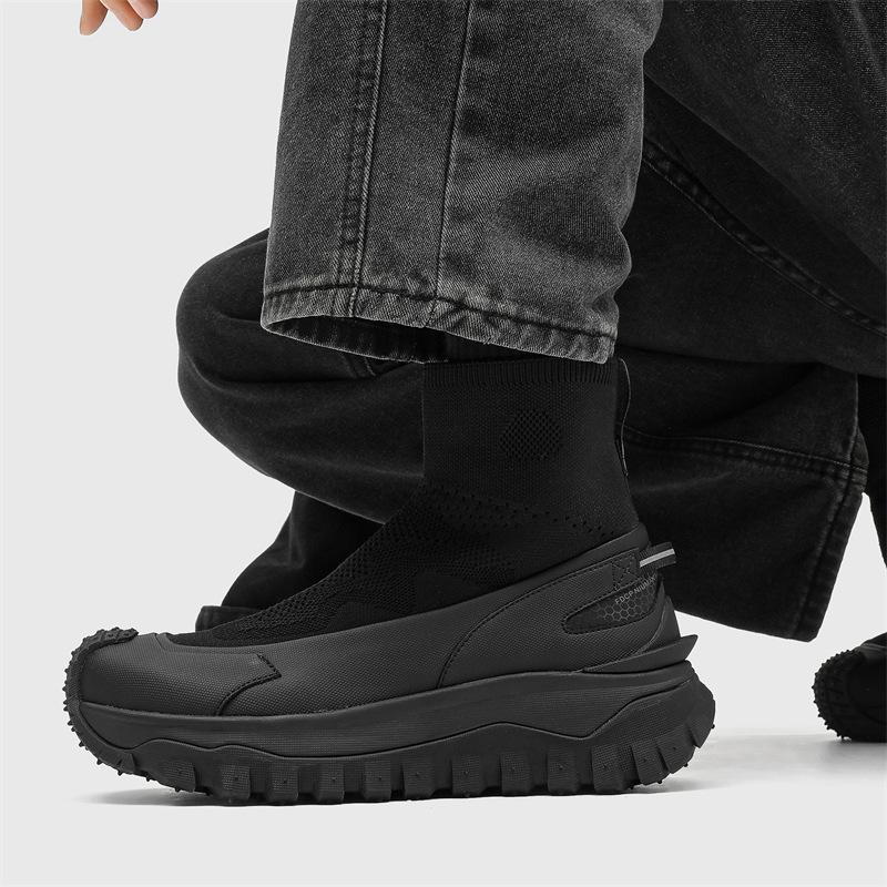 Осенние Новые Мужские Ботинки Американский Ленивый Сетчатый Функциональный Ветер Однопедальные Короткие Ботинки Уличная Обувь Спортивные И Повседневные Высокие Ботинки