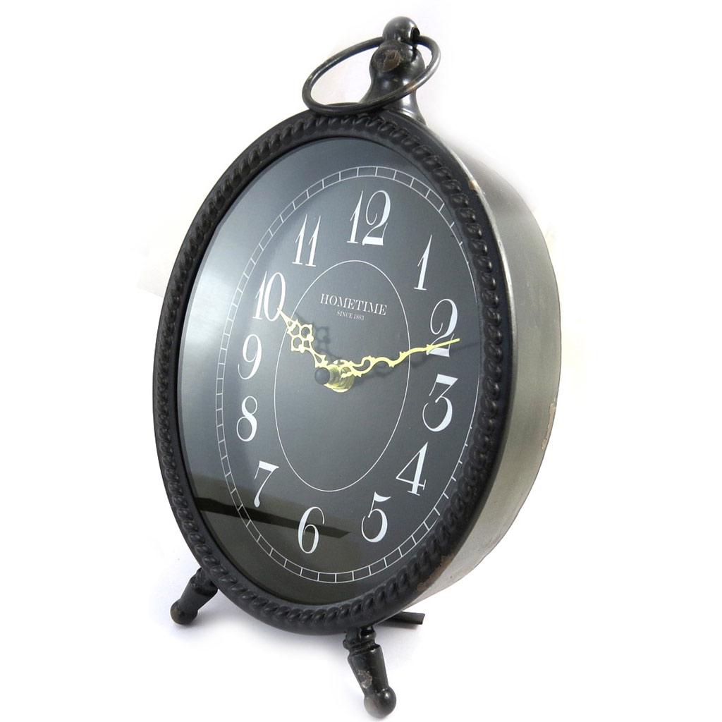Les Trésors De Lily [M3205] - Black 'Vintage Design' Metal Clock