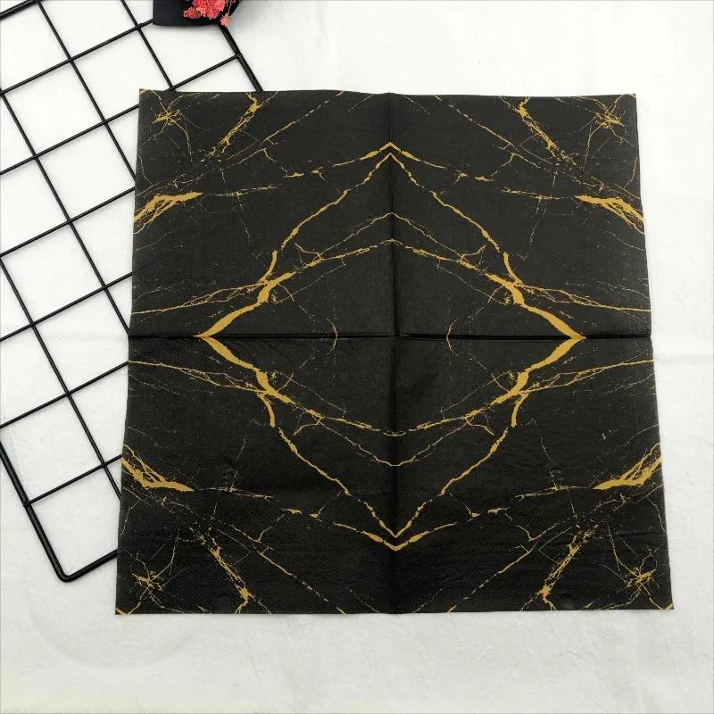 20pcs/Pac 33*33cm 2-Ply Disposable Party Napkin Marble Pattern