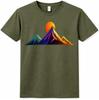 Mountain Sunset T Shirt Colorful Range Landscape Adventure Hiking Graphic Tee