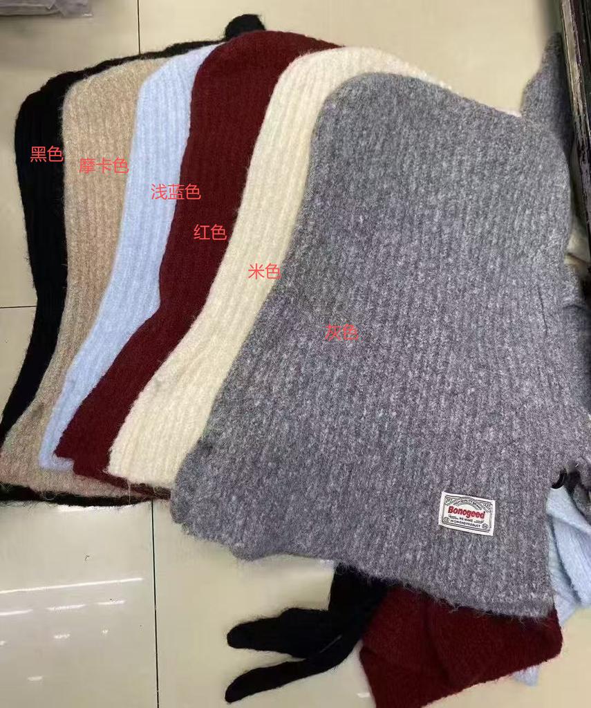 Balaclava hat women's hooded scarf autumn and winter new versatile knitted wool hat scarf integrated