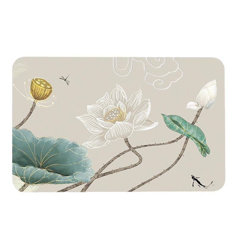 Новый китайский коврик для входной двери, коврик для туалета, домашний коврик, диатомовая грязь, нескользящий, быстросохнущий, впитывающий коврик для ног