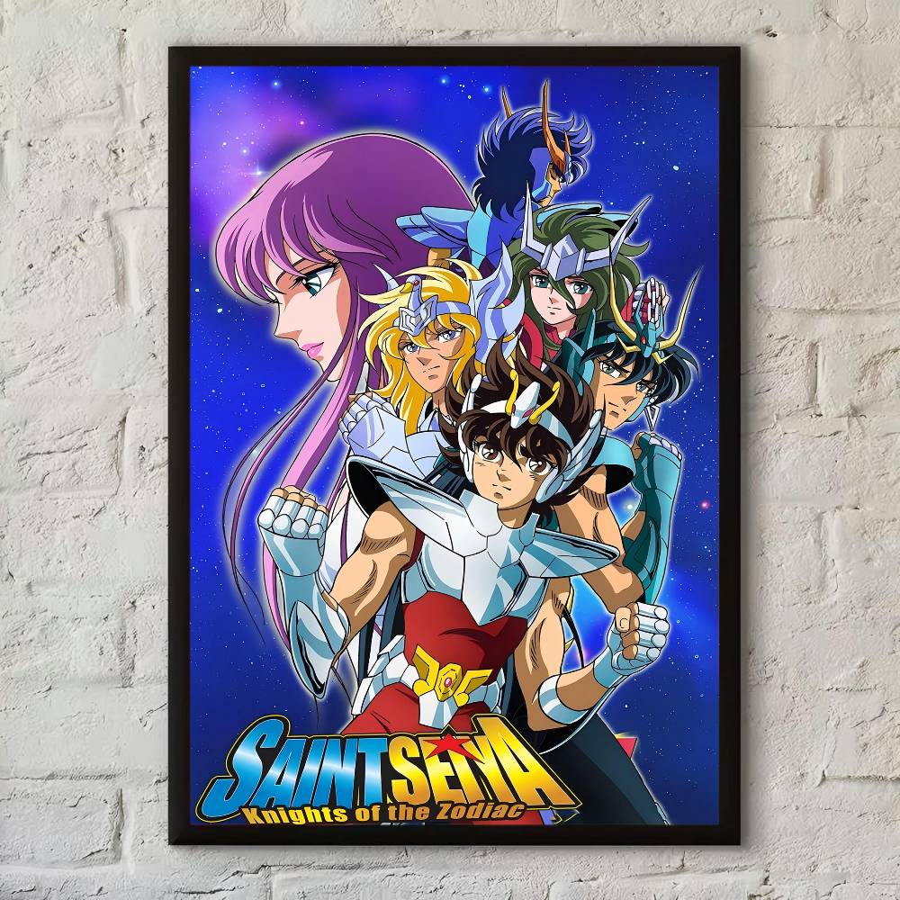 Classic Anime Saint Seiya Anime Posters Sticky Waterproof Paper Sticker Coffee House Bar Kawaii Room Decor