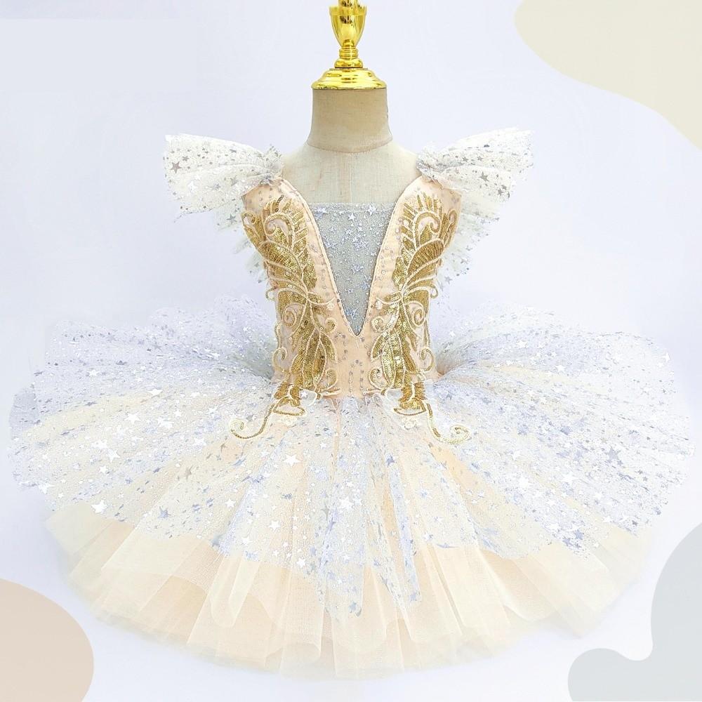 Sequin Ballet Tutu White Princess Dress Fashion Kids Ballet Dress  Kids Girls