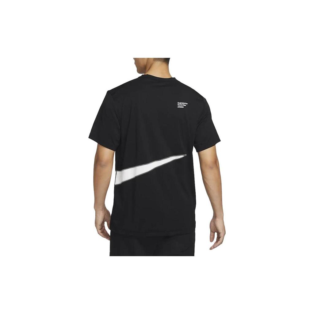 Nike Футболки мужские Черно-белые С круглым вырезом Умеренный прямой крой FB8580-010