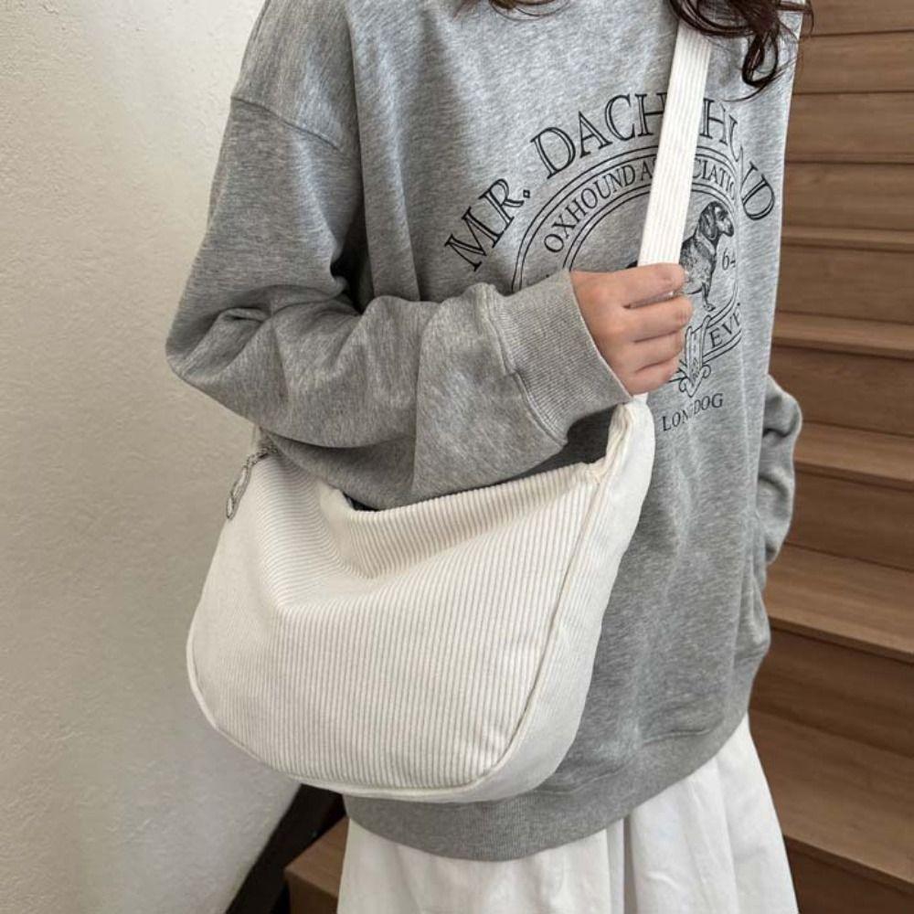 Большая вместительная вельветовая сумка через плечо в корейском стиле с подвеской для девочек