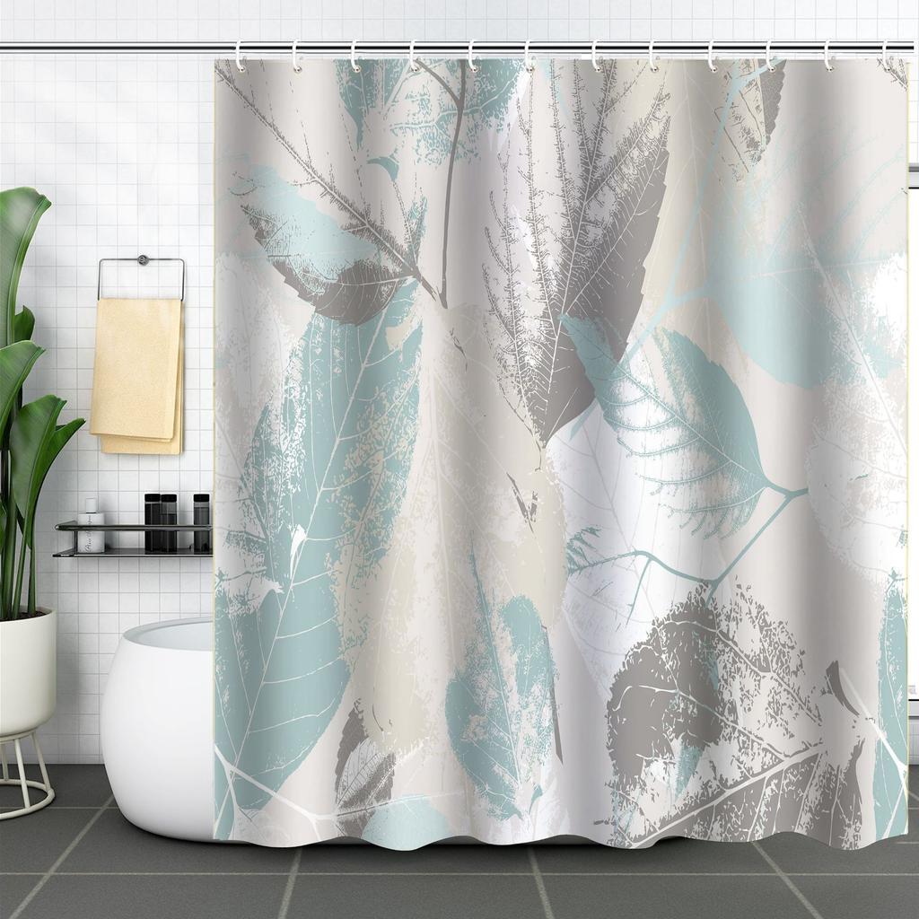 Flower Leaf Bathroom Thickened Waterproof And MildewProof Shower Curtain Design