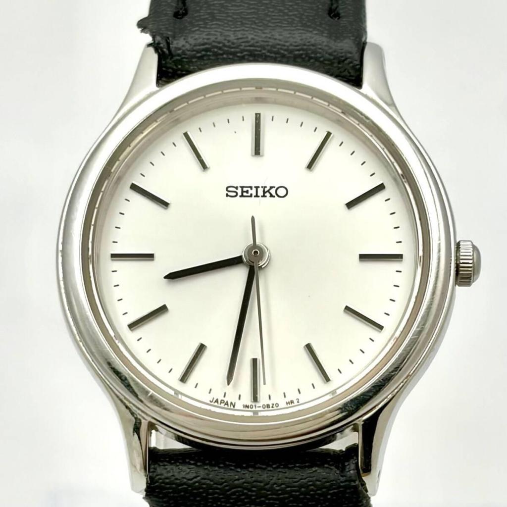 Used [Beautiful Condition/New Battery] SEIKO Ladies Watch Silver 1N01-0AX0 441215 New Belt