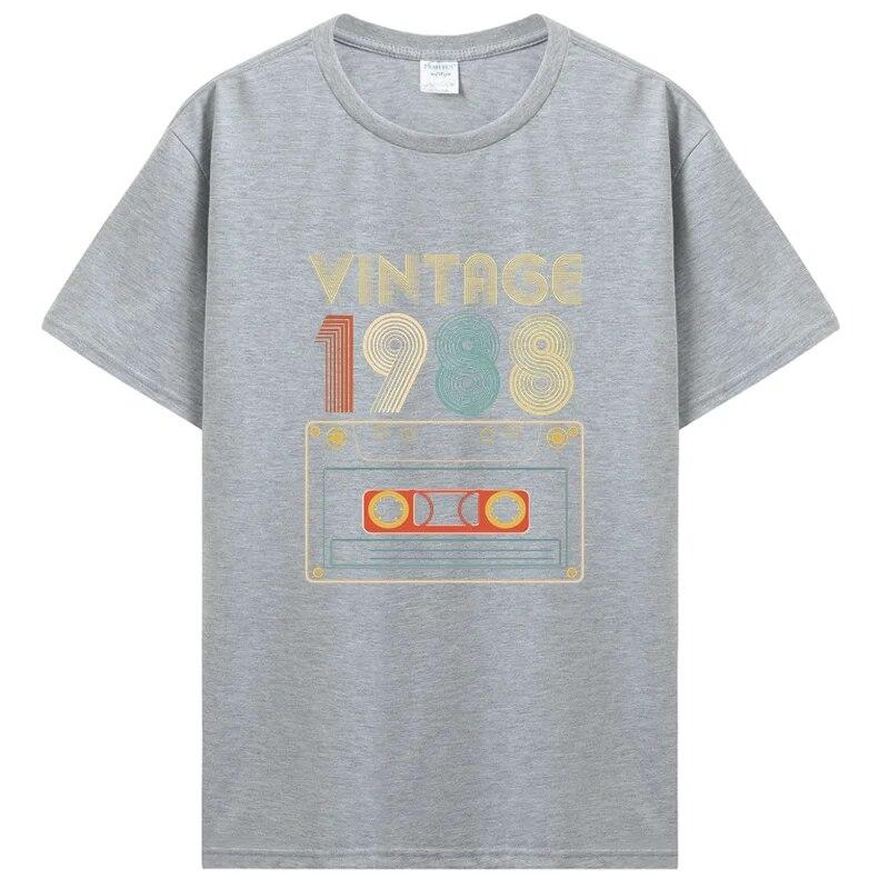 Винтажная футболка с микстейпом в стиле ретро Best Of 1988, футболка с кассетой на день рождения для женщин, футболка для папы и матери, уличная одежда
