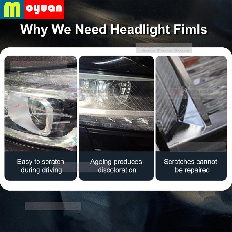 For Skoda Enyaq iV -2024 Car Headlight Protective Car Film Headlamp Transparent Black TPU Exterior Sticker Car Accessories