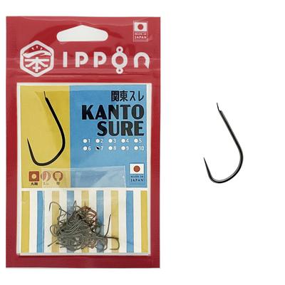 Крючки рыболовные IPPON Kanto с черным покрытием, Сделано в Японии, Экономная упаковка (Размер 7 48 крючков)