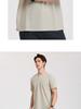 Langdeng Men's Summer Lightweight Breathable Imitation Hemp Henry L Collar Versatile Solid Color T-shirt