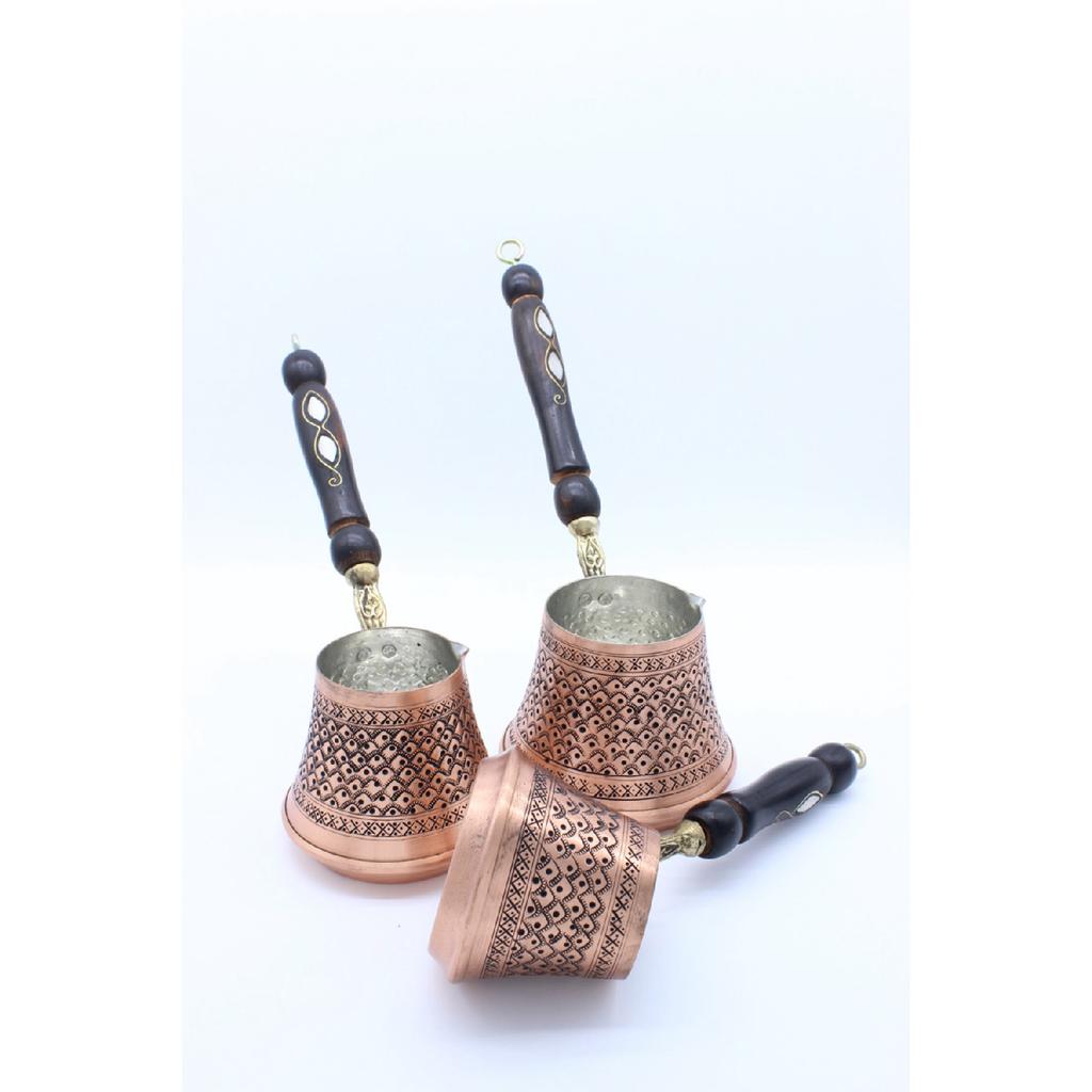 Аутентичные медные кофейники с ручной вышивкой, набор из 3 предметов