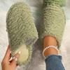 Winter Warm Fur Women Mules Slippers Casual Cover Toe Ladies Comfort Soft Sole Flats House Cotton Shoes