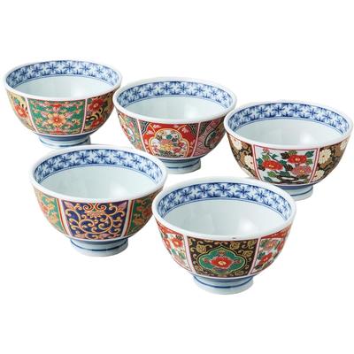 Набор пиал для риса Вариация Нисикиэ Набор пиал для риса Фарфор Арита Сделано в Японии Ale-net 11,5×В6,5см