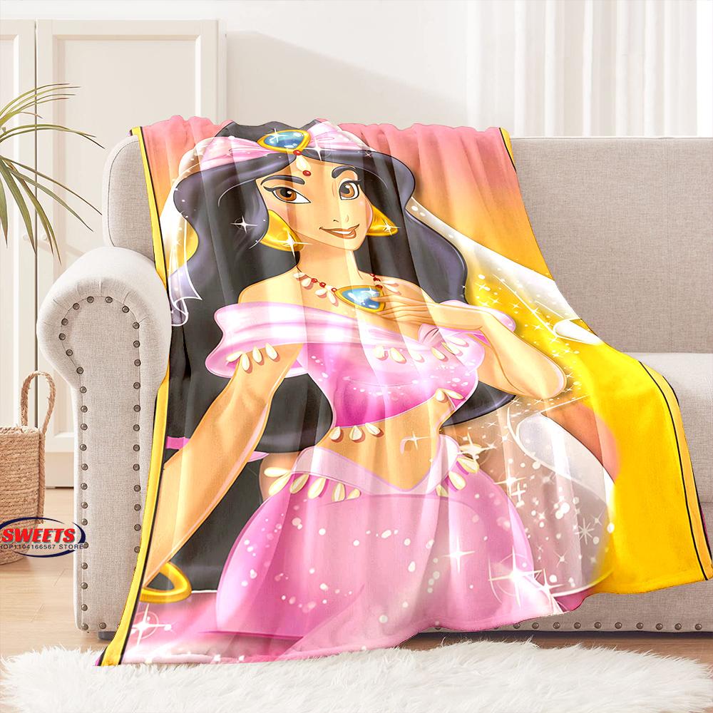 6 Sizes Princess Aladdin Blanket, Sofa Bed Cover Four Seasons Soft Fluffy Quilt Blanket, Indoor Outdoor Leisure Nap Blanket Gift