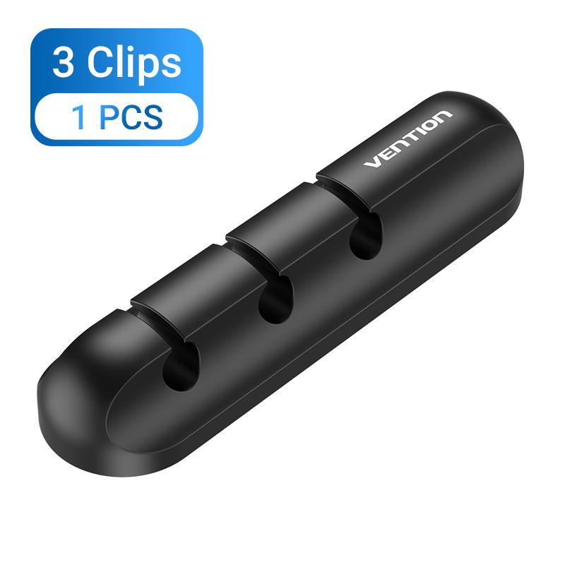 Vention Cable Organizer Silicone USB Cable Winder Desktop Car Management Clips for Data Headphone Earphone Mouse Wire Organizer